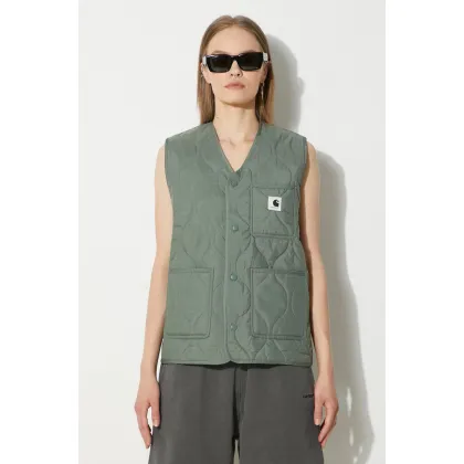 Zdjęcie Carhartt WIP bezrękawnik Skyler Vest damski kolor zielony przejściowy I032991.1YFXX