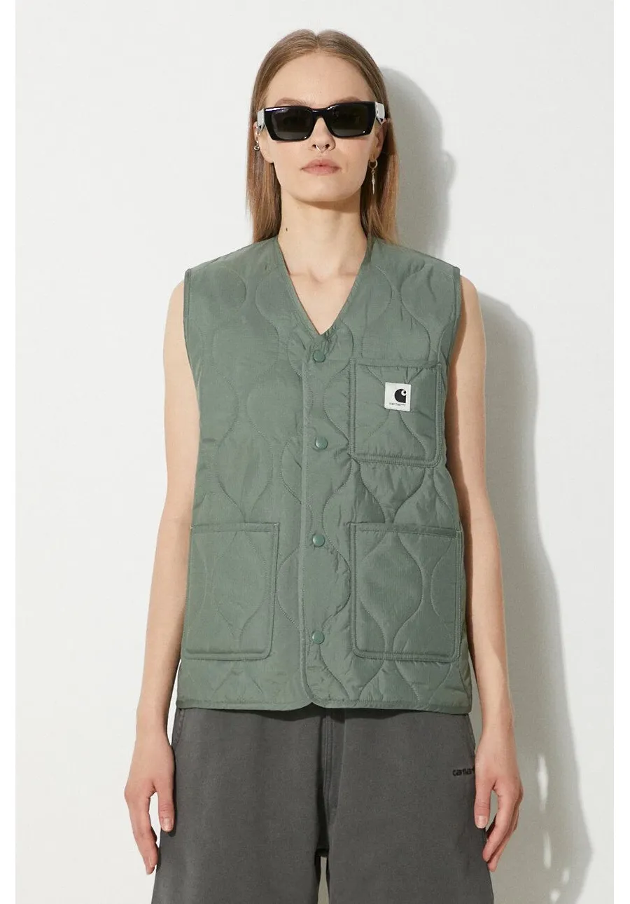obrazek 1 Carhartt WIP bezrękawnik Skyler Vest damski kolor zielony przejściowy I032991.1YFXX