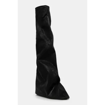Zdjęcie Rick Owens DRKSHDW kozaki Fetish damskie kolor czarny na płaskim obcasie DS01E3815.SCF