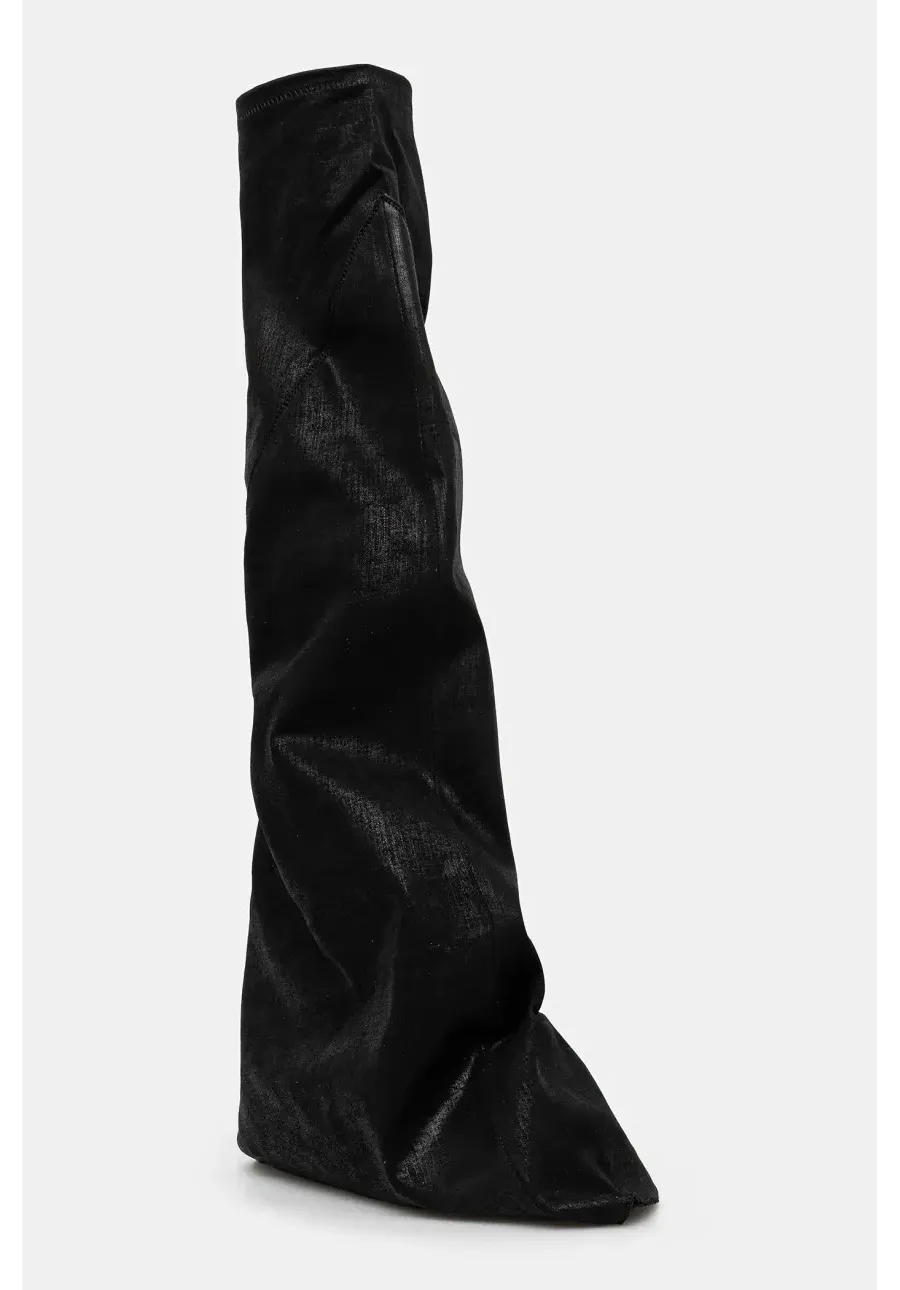 obrazek 1 Rick Owens DRKSHDW kozaki Fetish damskie kolor czarny na płaskim obcasie DS01E3815.SCF
