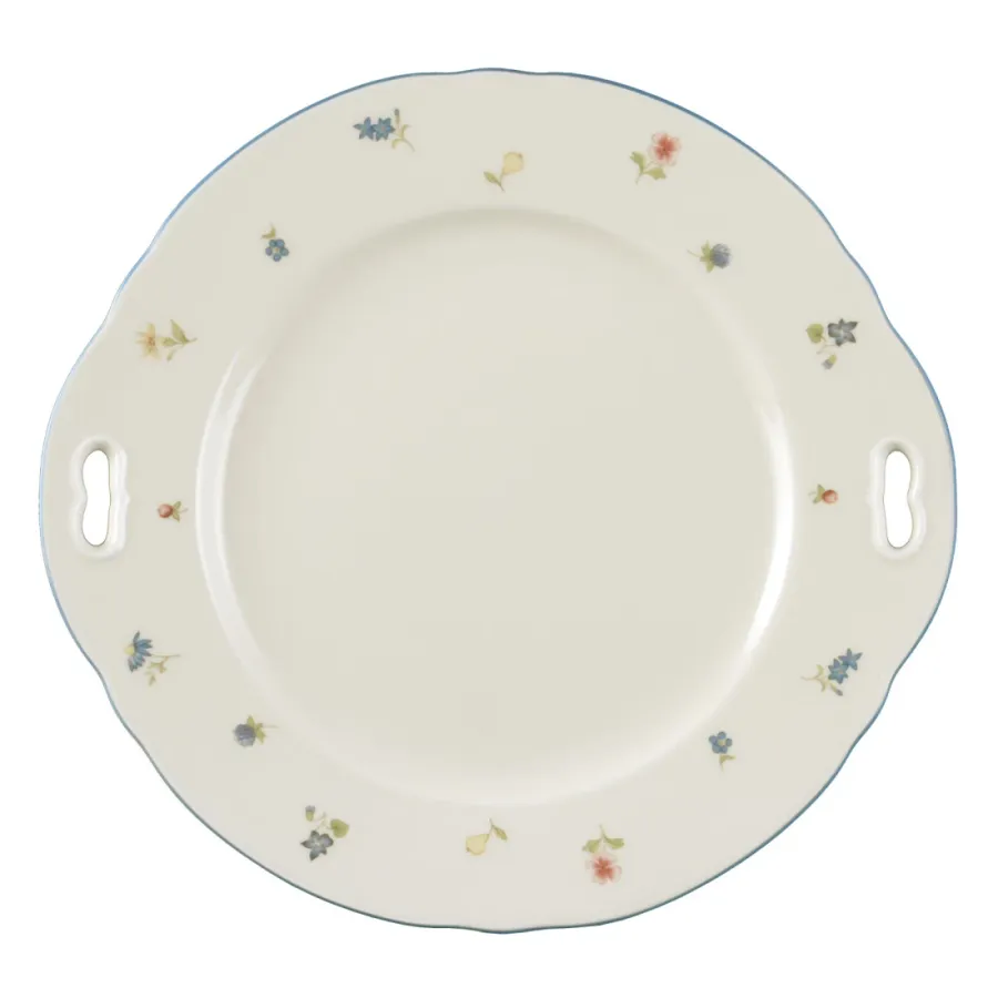 obrazek 1 Okrągły porcelanowy talerz do ciasta z rączkami w stylu klasycznym - Seltmann Weiden