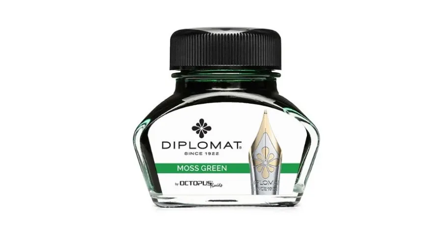 obrazek 1 Atrament do piór wiecznych Diplomat w kałamarzu - jasnozielony, 30 ml