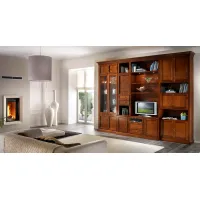 Zdjęcie Luksusowy włoski regał z drewna wiśniowego w stylu antycznym