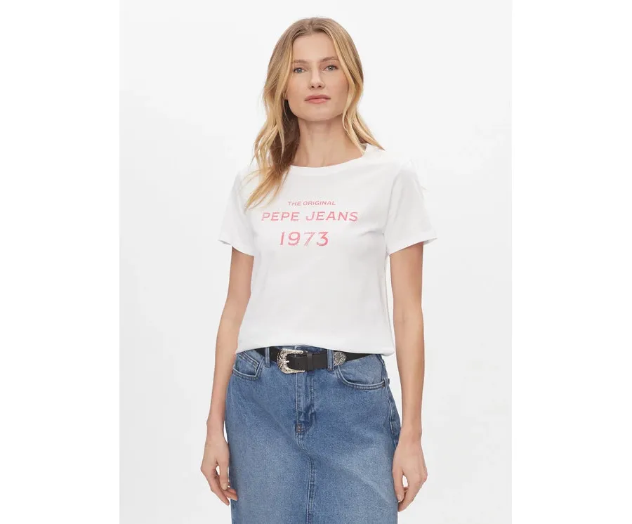 obrazek 1 Pepe Jeans T-Shirt Harbor PL505743 Biały Regular Fit