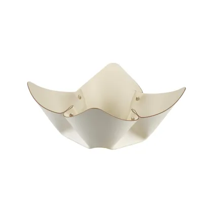 Zdjęcie Biała skórzana misa na owoce Ø35 cm