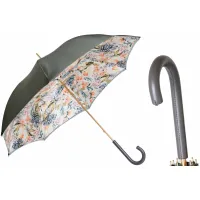 Picture Elite gray women's umbrella decorated with a subtle floral motif - Pasotti