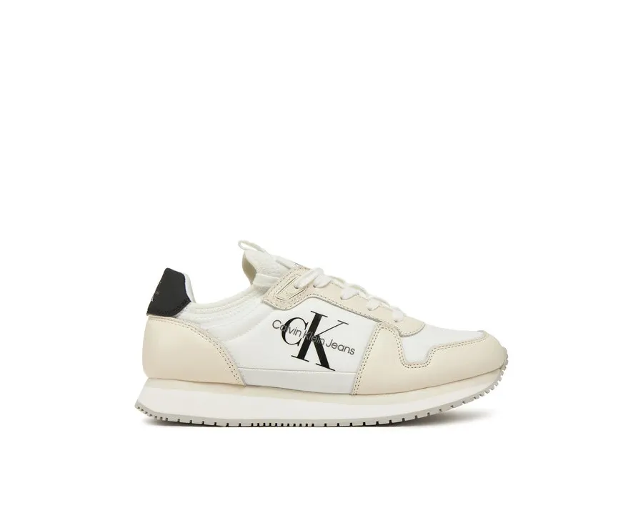 obrazek 1 Calvin Klein Jeans Sneakersy Runner Sock Laceup Ml Lth YW0YW01616 Biały