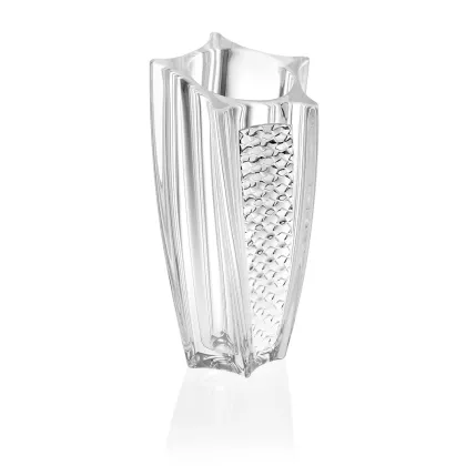 Picture Crystal vase with silver laminate - Linea Argenti