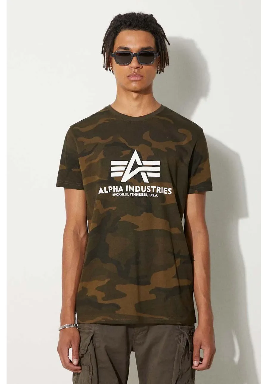 obrazek 1 Alpha Industries t-shirt Basic męski kolor zielony wzorzysty 100501C.239-ZIELONY