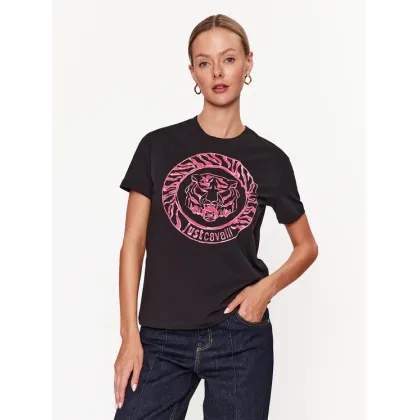 Zdjęcie Just Cavalli T-Shirt 75PAHF01 Czarny Regular Fit