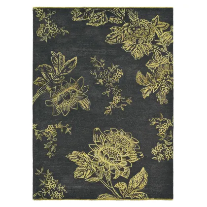 Zdjęcie Piękny czarno złoty dywan w kwiaty - TONQUIN CHARCOAL 37005