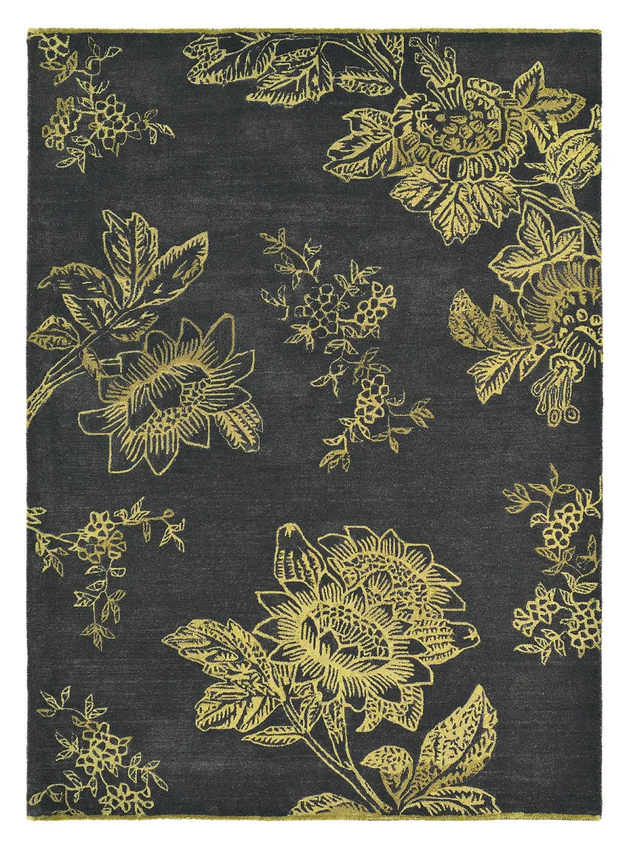 obrazek 1 Piękny czarno złoty dywan w kwiaty - TONQUIN CHARCOAL 37005