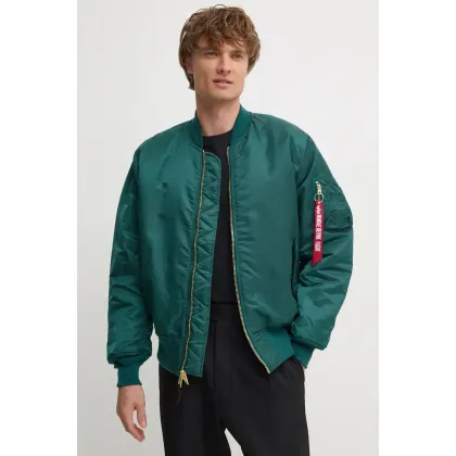 Zdjęcie Alpha Industries kurtka bomber męski kolor zielony zimowa