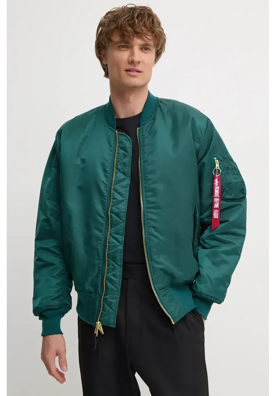 obrazek 1 Alpha Industries kurtka bomber męski kolor zielony zimowa