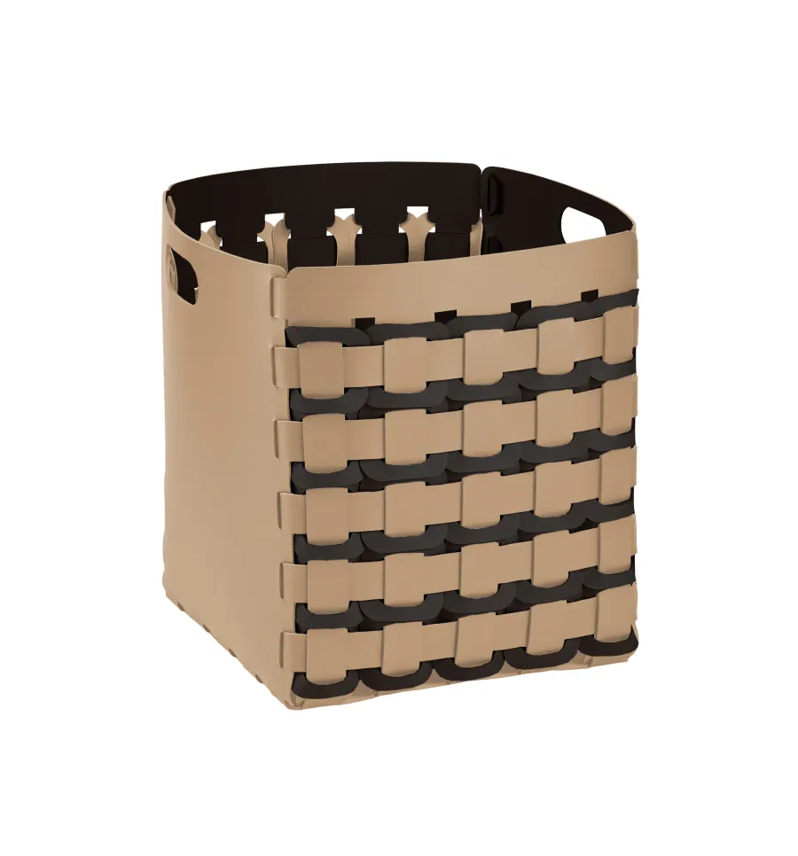 obrazek 1 Luksusowy kosz Geometria Quadrata 35x35xH40 cm w kolorze cappuccino
