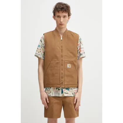 Zdjęcie Carhartt WIP bezrękawnik bawełniany Classic Vest męski kolor brązowy przejściowy I026457.HZ02