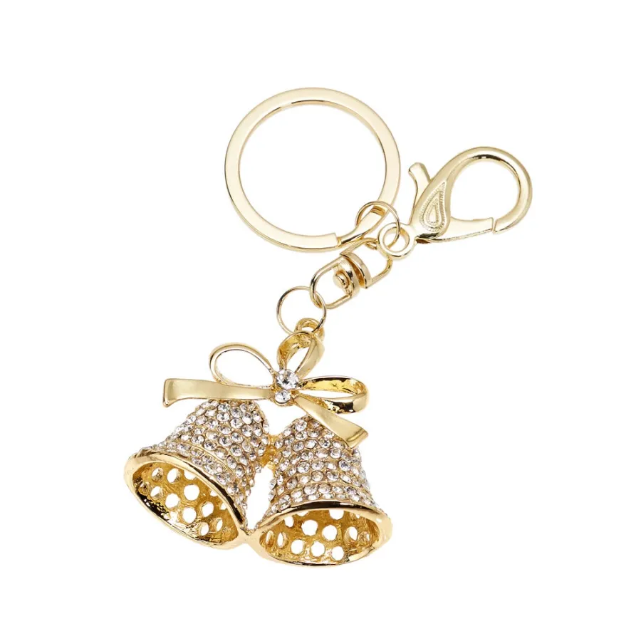 obrazek 1 Unikalny złoty brelok do kluczy z kryształkami