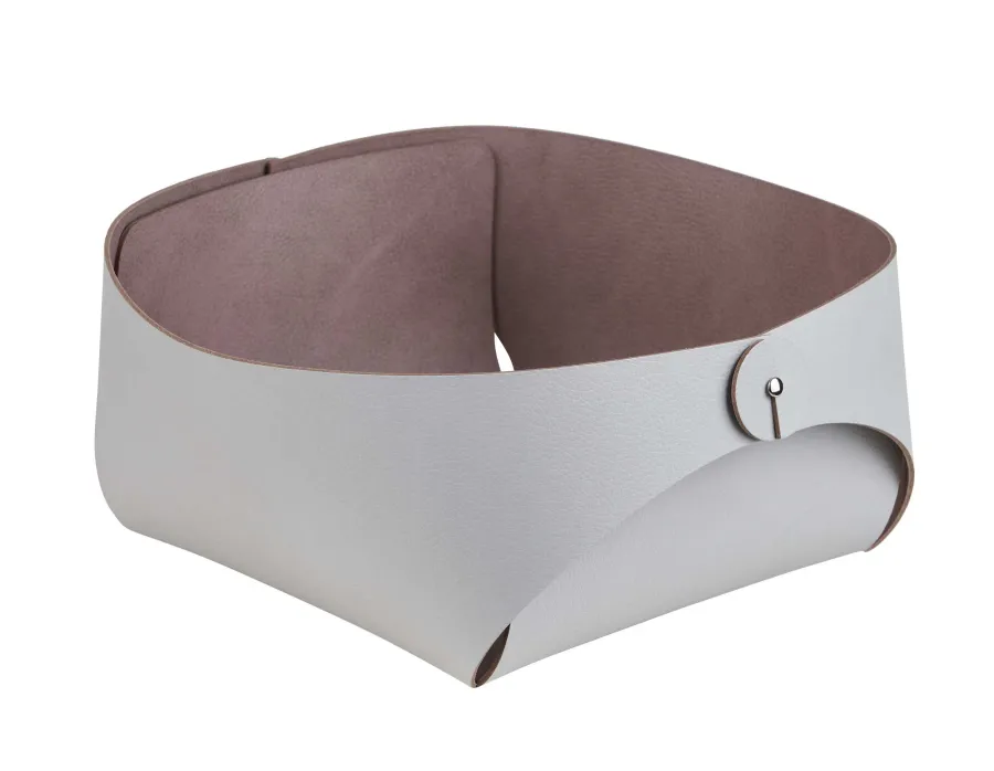 obrazek 4 Wyjątkowy koszyk na chleb Flora 20x20xH9 cm w kolorze perłowym