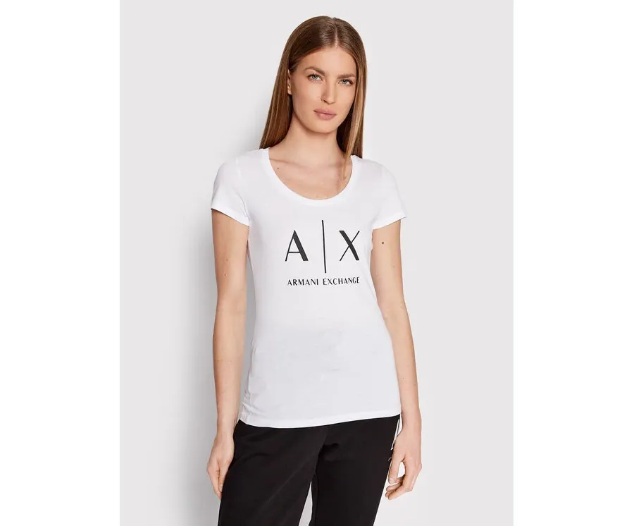 obrazek 1 Armani Exchange T-Shirt 8NYT70 YJ16Z 1000 Biały Slim Fit