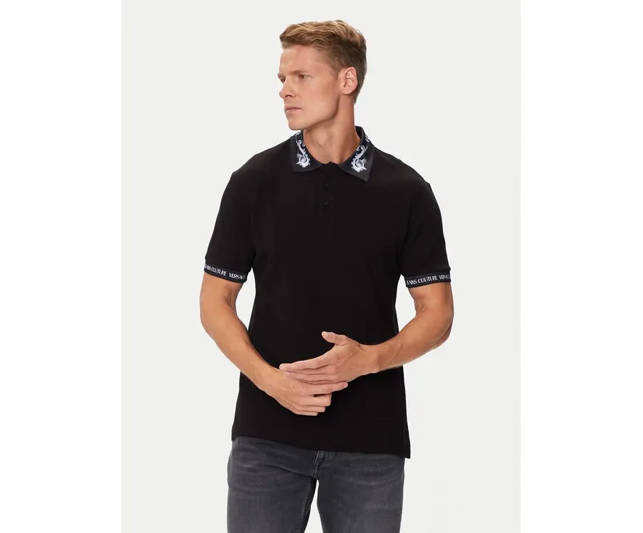 obrazek 1 Versace Jeans Couture Polo 76GAGT00 Czarny Regular Fit