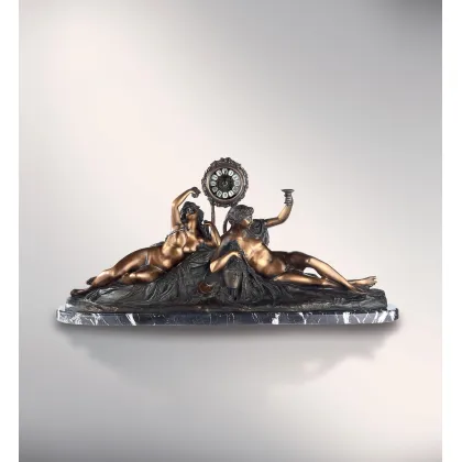 Zdjęcie Rzeźba wykonana z brązu bachantek z zegarem - Fonderia Artistica Ruocco