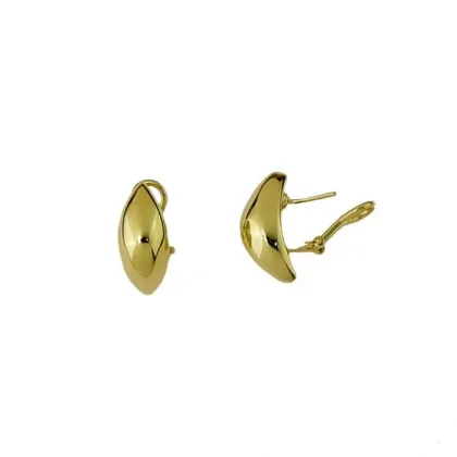 Zdjęcie Zaokrąglone i błyszczące kolczyki segmentowe z zapięciem na klips, długość/szerokość/wysokość 20x10x8mm.