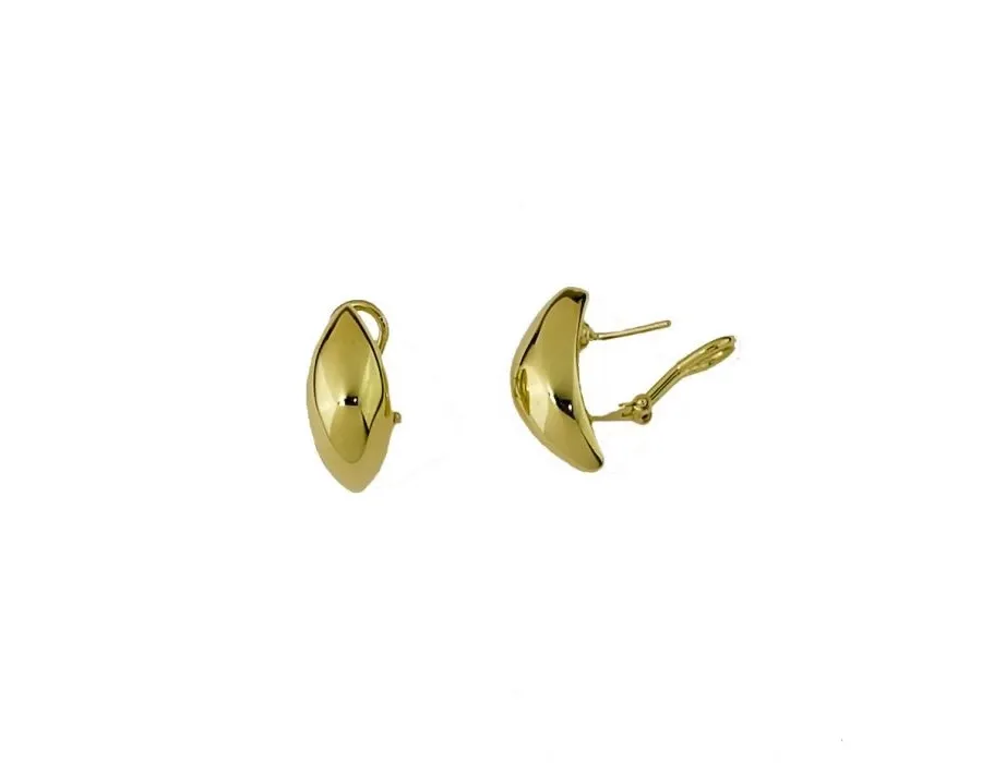 obrazek 1 Zaokrąglone i błyszczące kolczyki segmentowe z zapięciem na klips, długość/szerokość/wysokość 20x10x8mm.