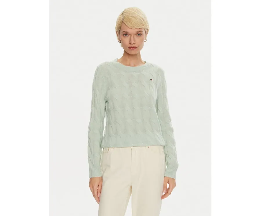 obrazek 1 Tommy Hilfiger Sweter WW0WW43586 Zielony Regular Fit