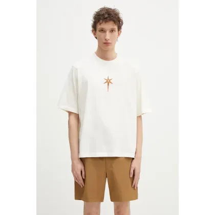 Zdjęcie Marcelo Burlon t-shirt bawełniany County Goth Boxy T-Shirt Ecru Brown męski kolor beżowy z nadrukiem CMAA05AS25JER0036F60