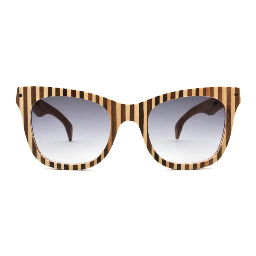 obrazek 1 Okulary włoskie z drewna, w paski - Legno Light