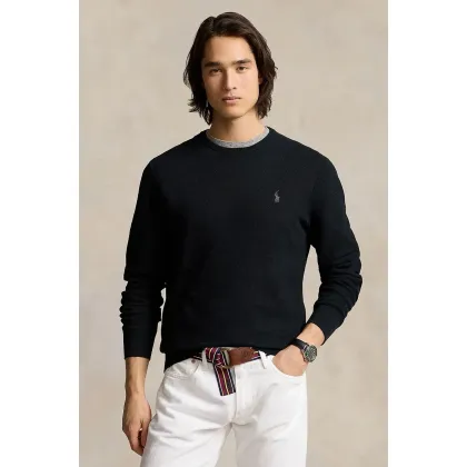 Zdjęcie Polo Ralph Lauren sweter bawełniany kolor czarny lekki 710918163