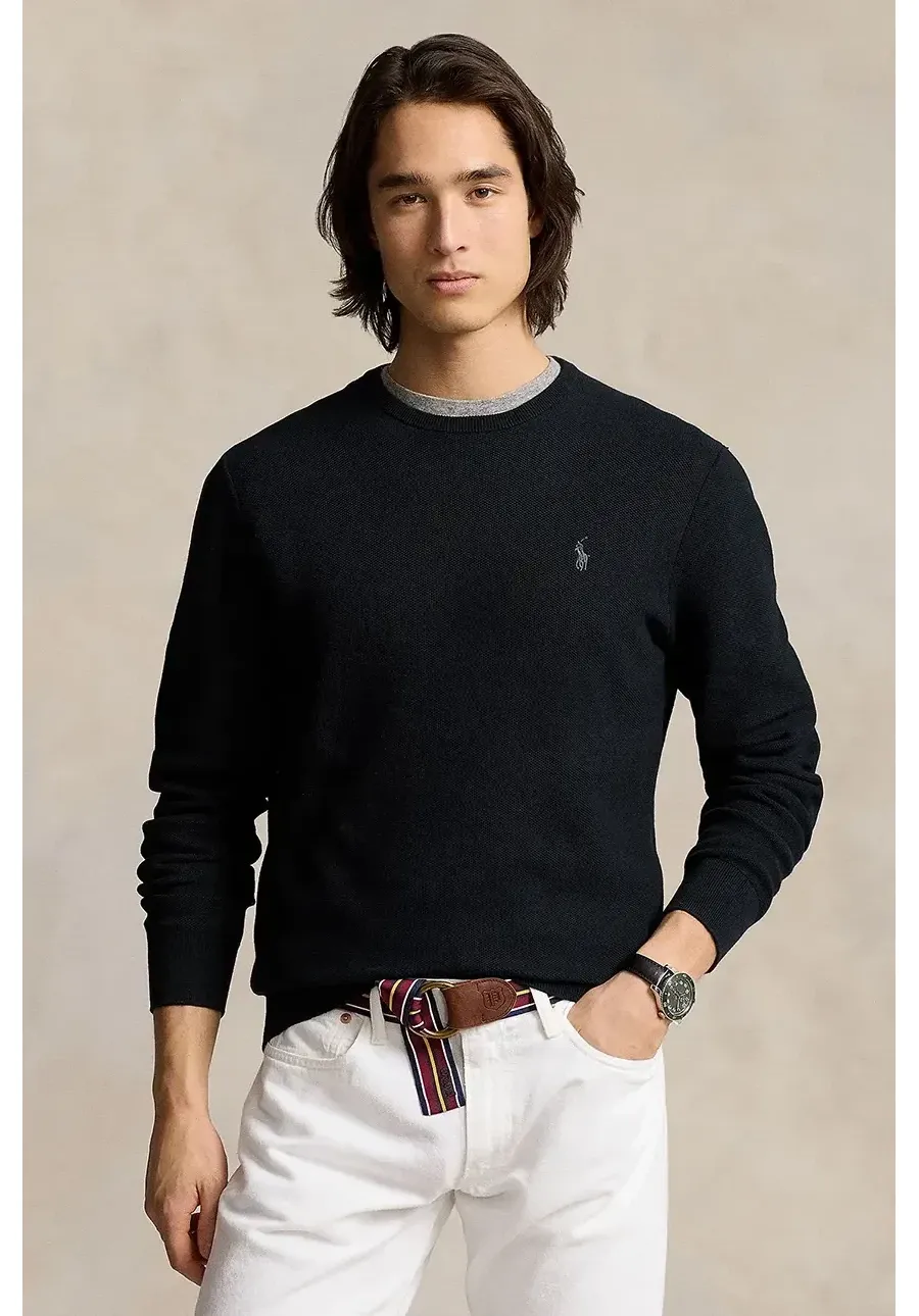 obrazek 1 Polo Ralph Lauren sweter bawełniany kolor czarny lekki 710918163
