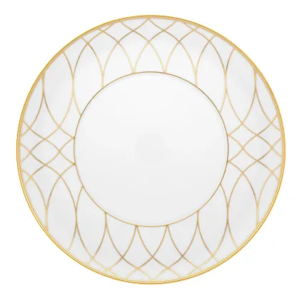 Zdjęcie Porcelanowy talerz obiadowy Terrace z geometrycznym motywem i złotym wykończeniem - Vista Alegre