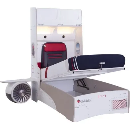 Zdjęcie Luksusowe łózko z pojemnikiem inspirowane wnętrzem samolotu do pokoju dziecięcego - Cilek