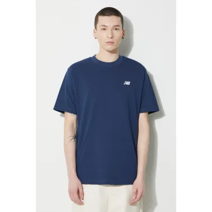 Zdjęcie New Balance t-shirt bawełniany Small Logo męski kolor granatowy z aplikacją MT41509NNY