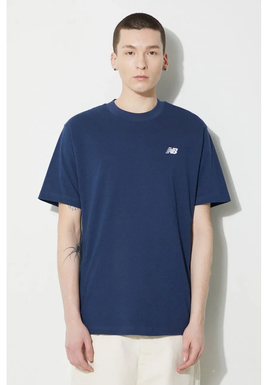 obrazek 1 New Balance t-shirt bawełniany Small Logo męski kolor granatowy z aplikacją MT41509NNY