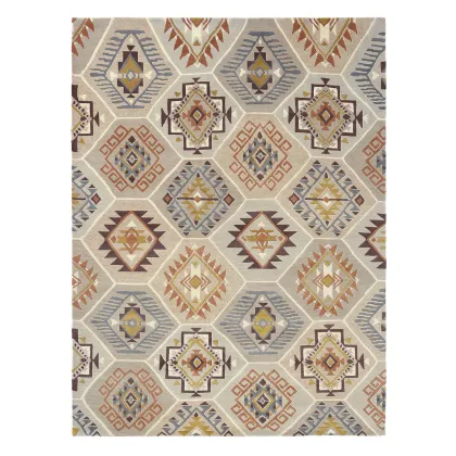 Picture Elegant beige geometric carpet - YARA NOMAD 33401