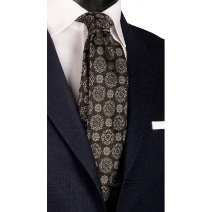 Zdjęcie Cudowny krawat jedwabny z medalionami