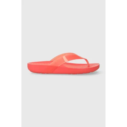 Zdjęcie Crocs japonki damskie kolor pomarańczowy na płaskim obcasie
