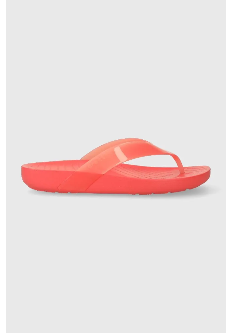 obrazek 1 Crocs japonki damskie kolor pomarańczowy na płaskim obcasie