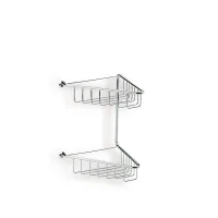 Zdjęcie Naścienna rogowa podwójna półka na akcesoria łazienkowe – Stilhaus