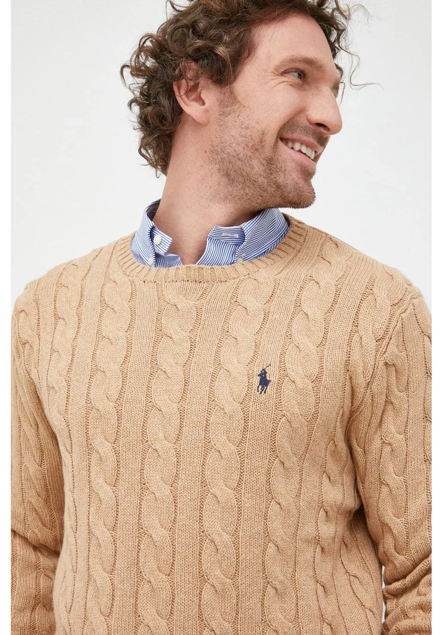 obrazek 1 Polo Ralph Lauren sweter bawełniany 710775885014 męski kolor beżowy lekki