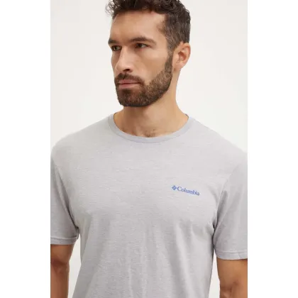 Zdjęcie Columbia t-shirt bawełniany kolor szary z nadrukiem