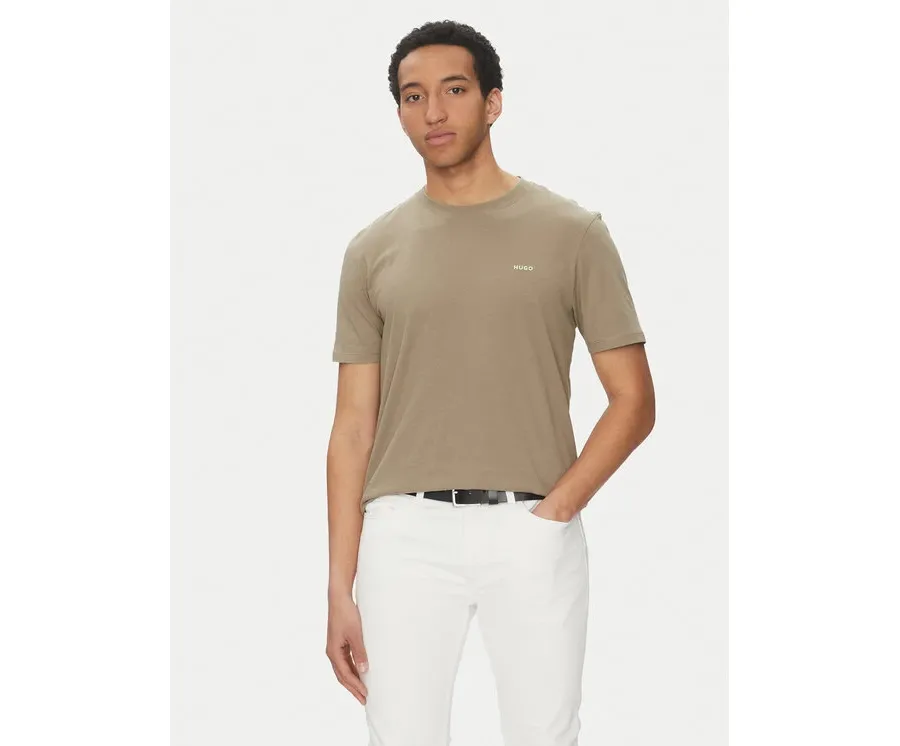 obrazek 1 HUGO T-Shirt Dero222 50466158 Brązowy Regular Fit