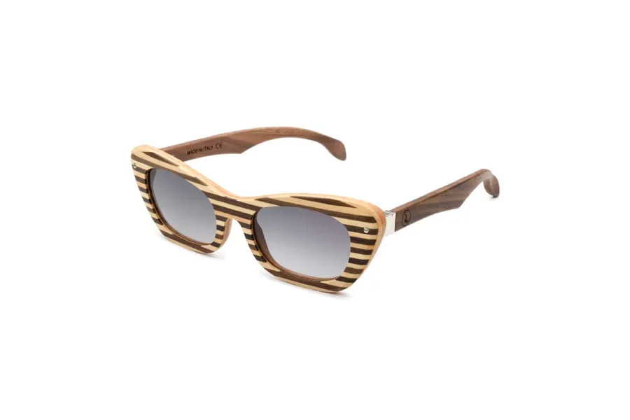 obrazek 2 Drewniane okulary damskie w poziome paski - Legno Light