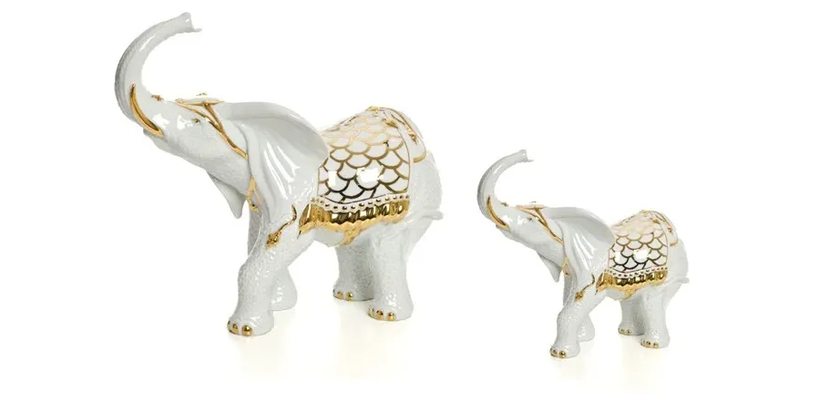 obrazek 4 Porcelanowa figurka słonia w trzech wersjach kolorystycznych