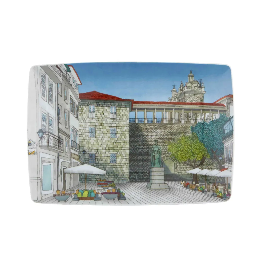 obrazek 1 Talerz wykonany z porcelany z widokiem miasta - Vista Alegre