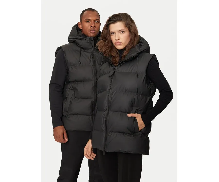 obrazek 1 Rains Bezrękawnik 15140 Czarny Regular Fit