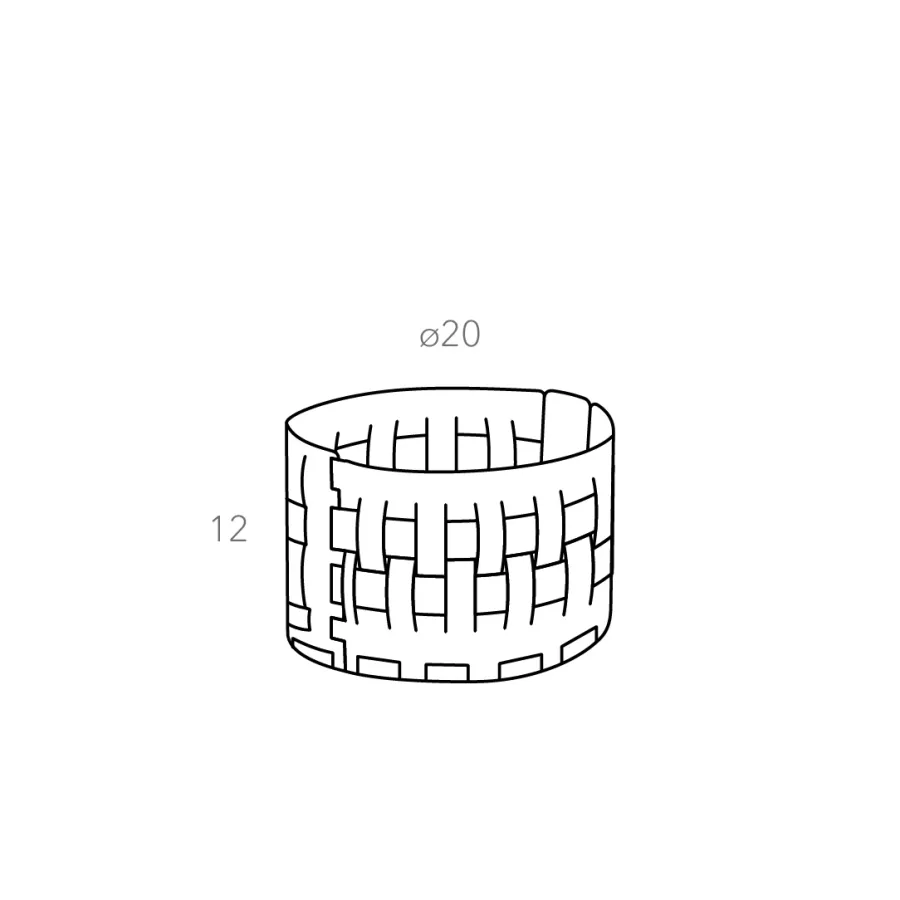 obrazek 3 Okrągły czarny kosz Bottega-15 Ø20xH12 cm wykonany ze skóry