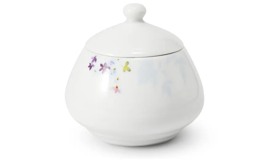 obrazek 2 Elegancka porcelanowa cukiernica zdobiona pięknym kwiatowym ornamentem - Leander